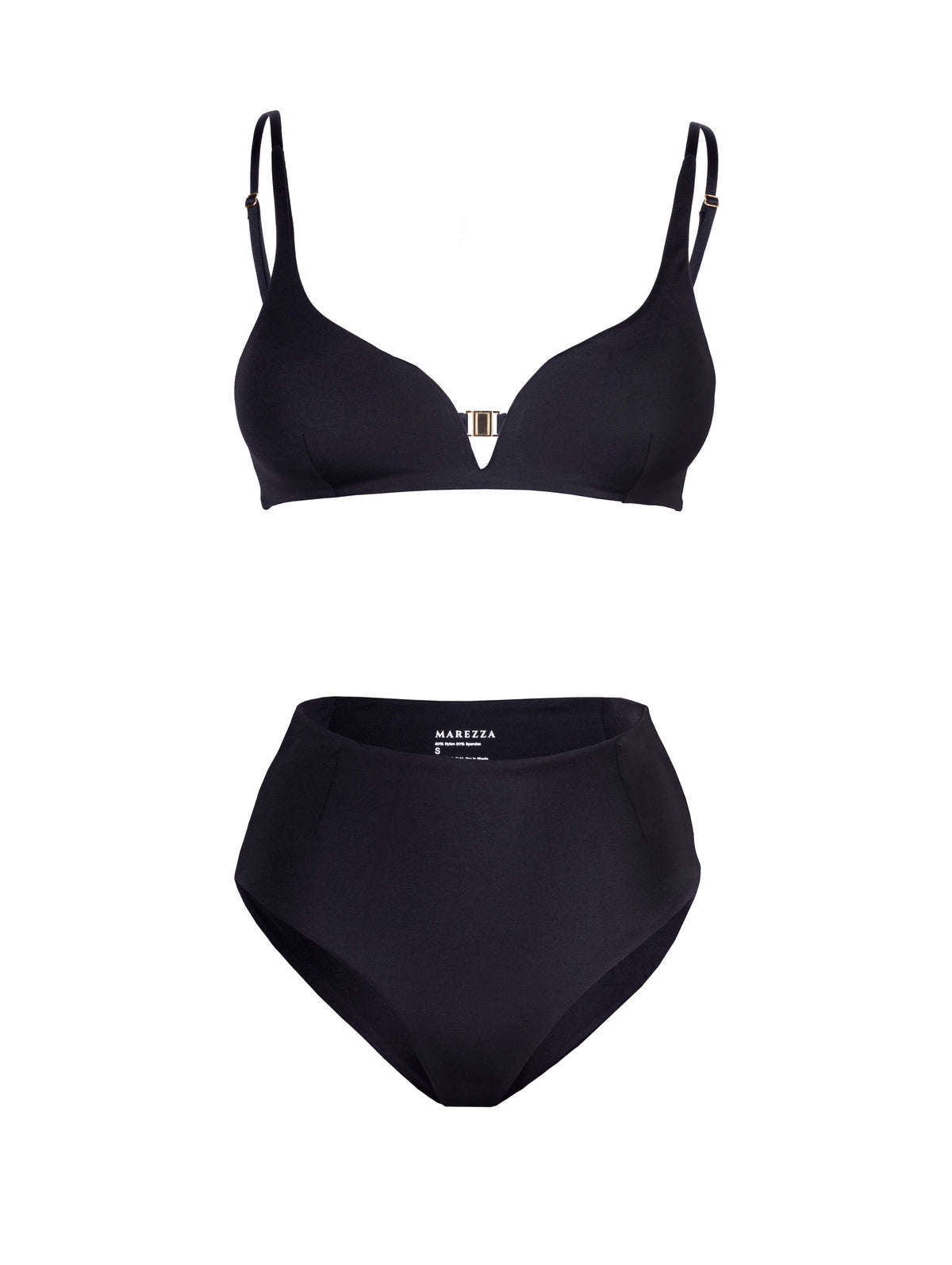 Plavková podprsenka s decentní véčkovou kosticí a záševkami v metalické černé