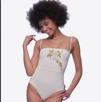 Isola Bella One-piece Bustier Swimsuit with Passiflora