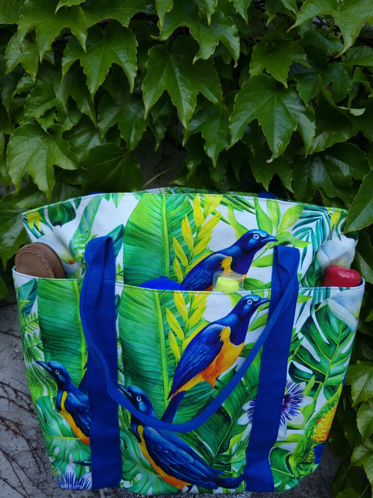 Isola Verde - praktická plážová taška z bavlněného plátna