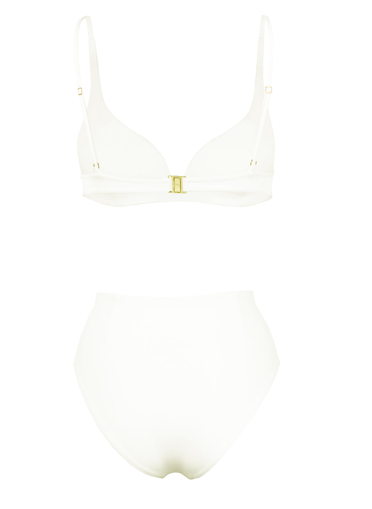 Plavková podprsenka s decentní véčkovou kosticí a záševkami v barvě slonové kosti