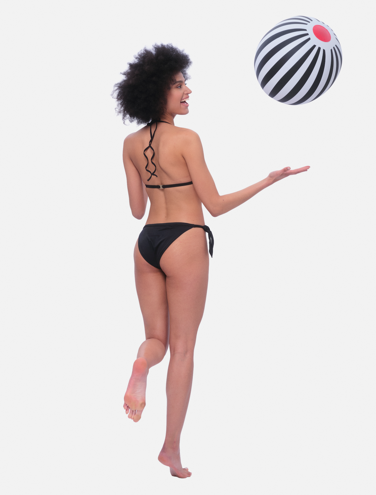 Stresa - Černé trojúhelníkové bikini s kalhotkami se zavazováním na bocích