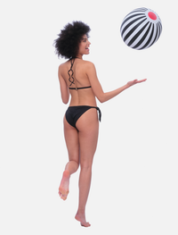 Stresa - Černé trojúhelníkové bikini s kalhotkami se zavazováním na bocích