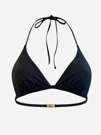 Stresa Draped Triangle Bikini Top - Black