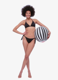 Stresa Draped Triangle Bikini Top - Black