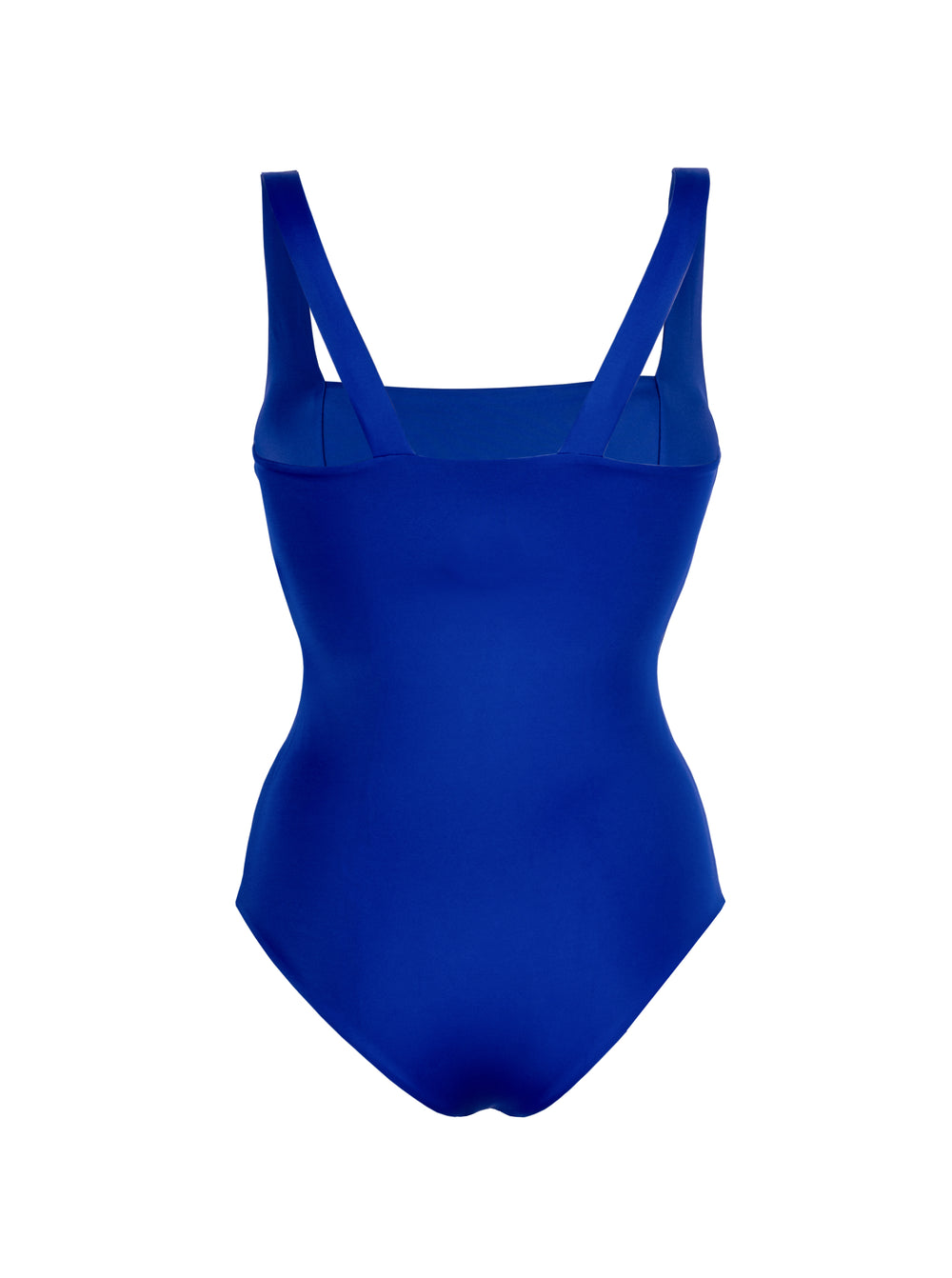Parthenope  jednodílné tvarující plavky se čtvercovým výstřihem a širokými asymetrickými ramínky v námořnické modři 